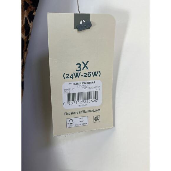 Terra & Sky Womens 3W (24W-26W) Animal Print Belt/Pockets Dress Summer/Casual - Picture 8 of 11